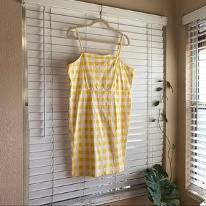Yellow plaid mini dress